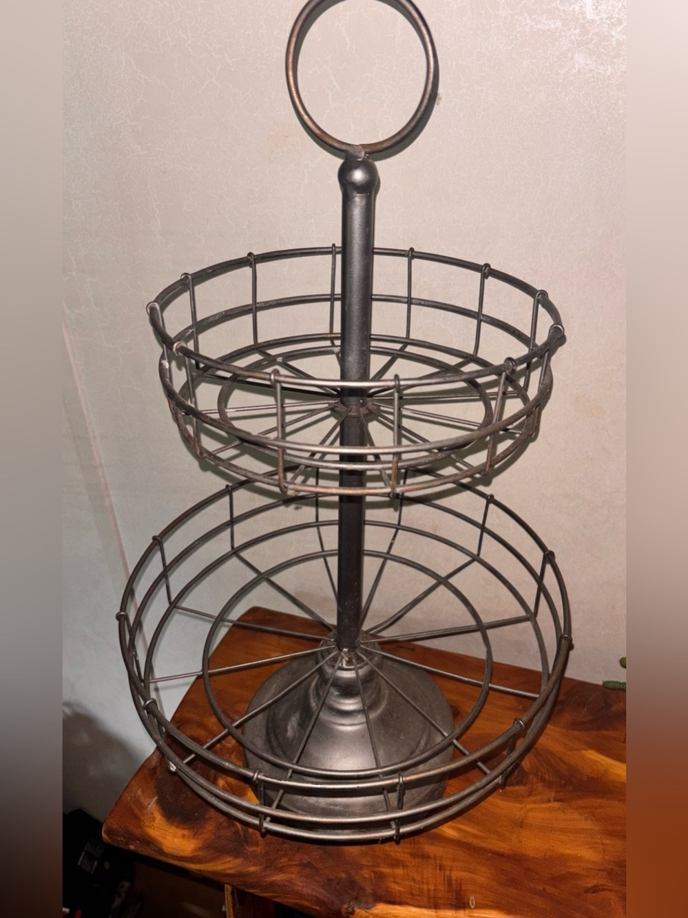 Two-Tier Metal Wire Serving Stand -